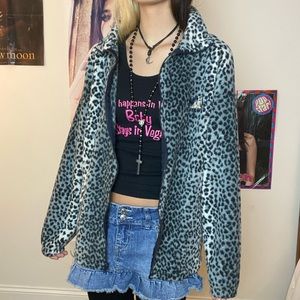 Cheetah zip up jacket